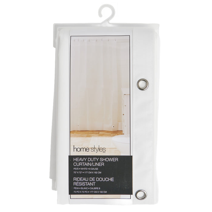 Rideau de douche givré en CAV/E HomeStyles, 70 po x 72 po, blanc