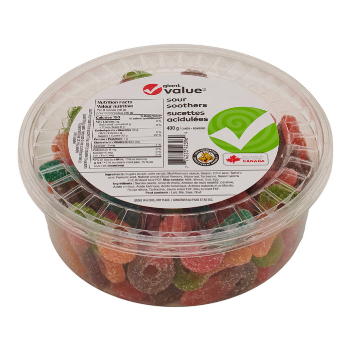 Sucettes aigres Giant Value, 400 g