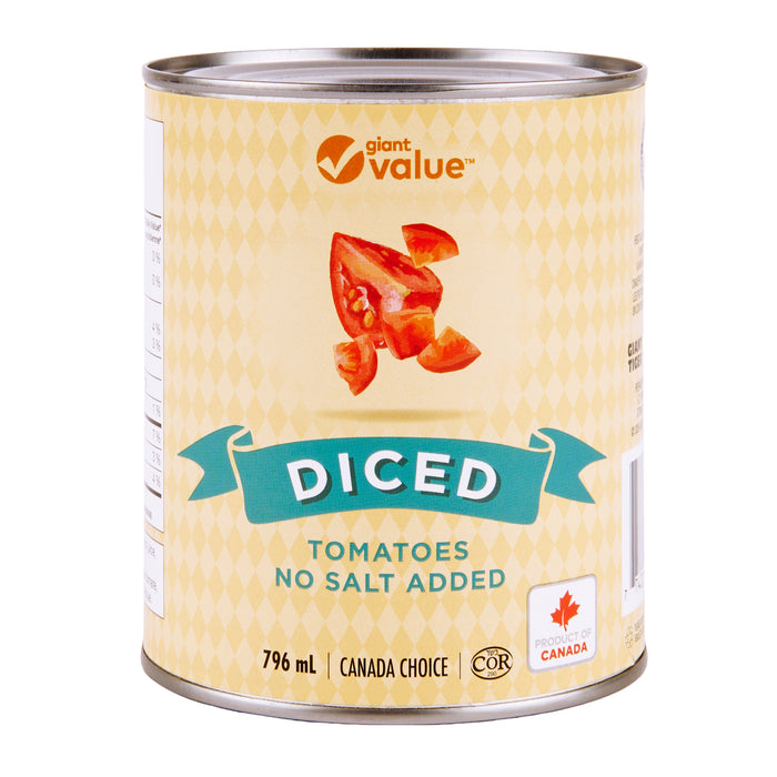 Giant Value No Salt Diced Tomatoes, 796 ml