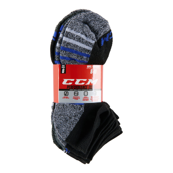 Socquettes de sport CCM pour garçons, emb. de 6