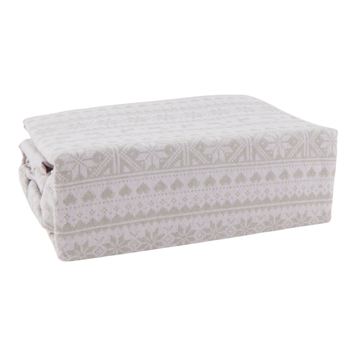Ens. de draps en flanelle coton/polyester pour grand lit Acclamations de Noël - 4 pièces