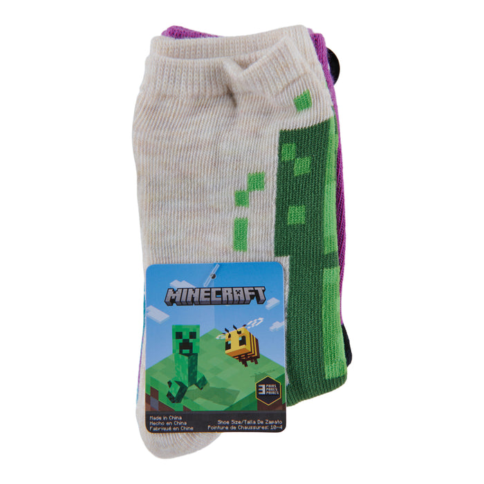Mi-chaussettes sous licence Minecraft pour filles, 3 paires