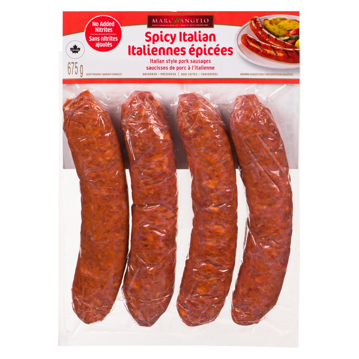 Marc Angelo Saucisses de Porc à l'Italienne Italiennes épicées, 675-g