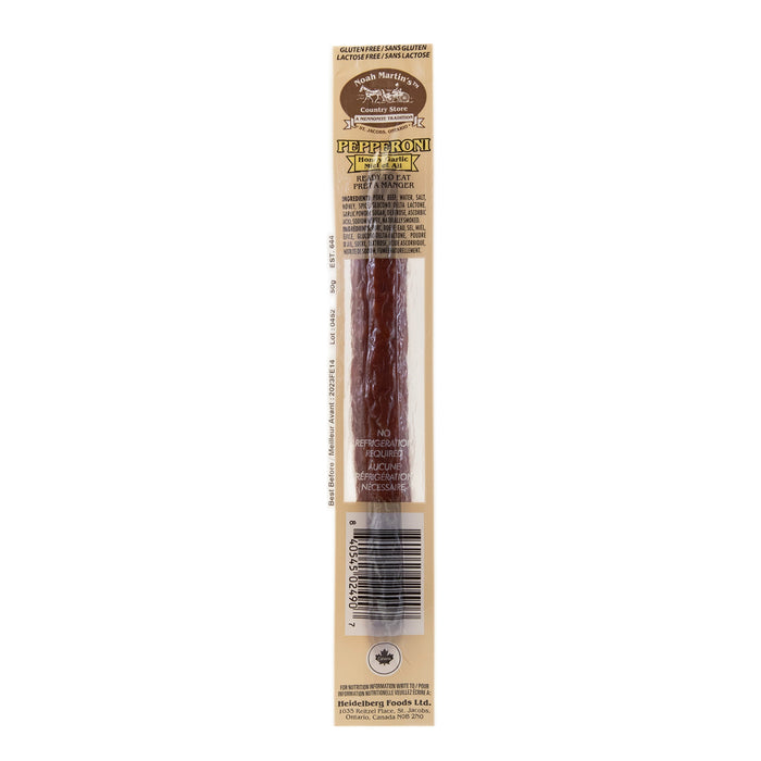 Bâtonnets de pepperoni doux miel et ail Noah Martin's, 50 g