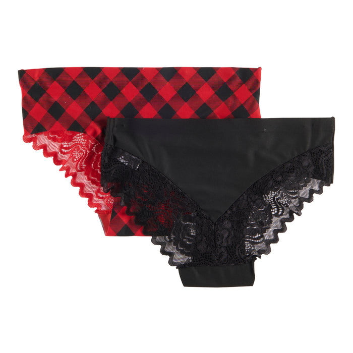 Carisma Women's Printed Lace Back Underwear, 2-Pack