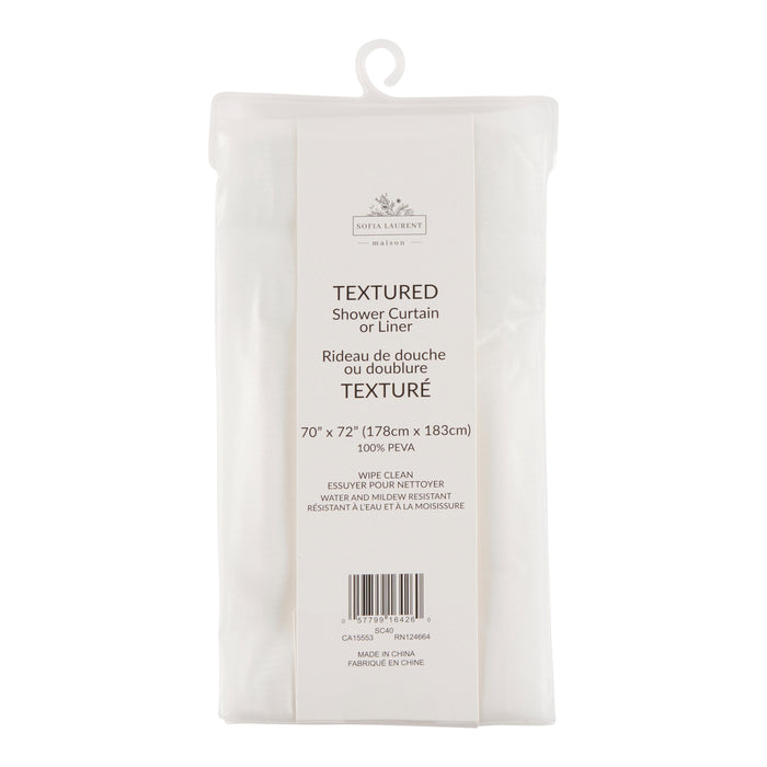 Embossed Shower Curtain Liner, 70-in x 72-in.