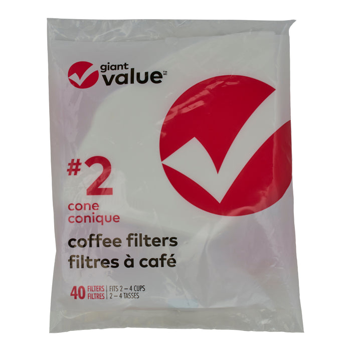Giant Value Coffee Filters, 40-Pack