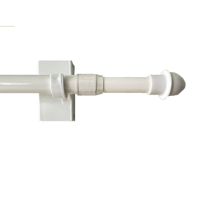 Adjustable Magnetic Cafe Rod, White, 15-in to 28-in