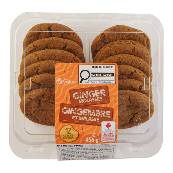 Biscuits à la mélasse et au gingembre Giant Value, emb. de 12