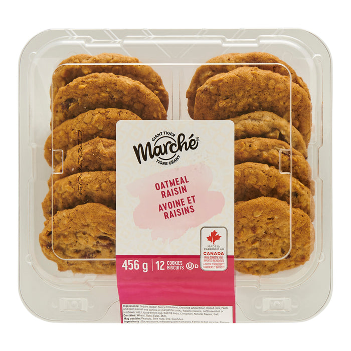 Giant Tiger Marché Oatmeal Raisin Cookies, 456 g