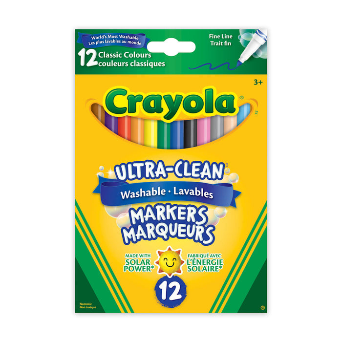 Crayola Ultra-Clean Fine Line Markers, 12 Pack