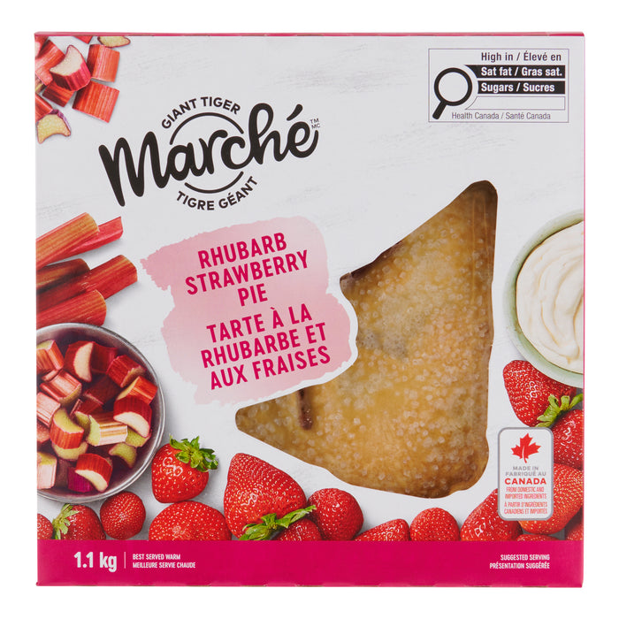 Giant Tiger Marché Rhubarb Strawberry Pie, 1.1 kg