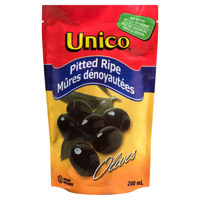 Unico Olives Pitted Ripe Medium, 200-ml
