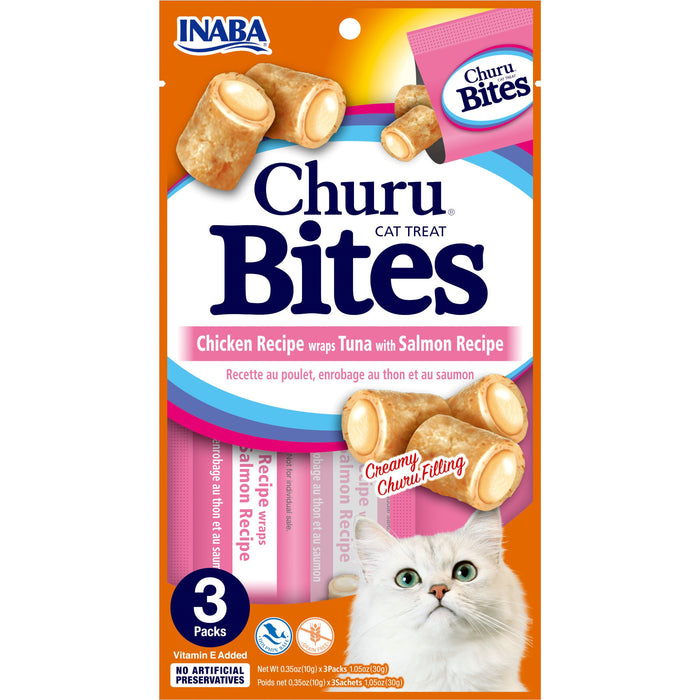 Inaba Churu Chicken Tuna with Salmon Cat Treats, 3-Pack, 30-g