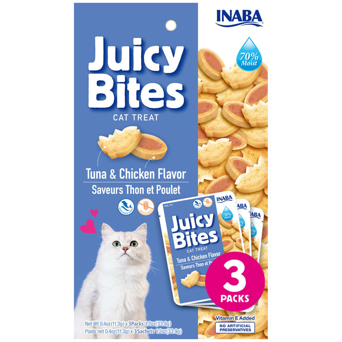 Inaba Juicy Bites Tuna & Chicken Flavour Cat Treats, 3-Pack, 33.9-g