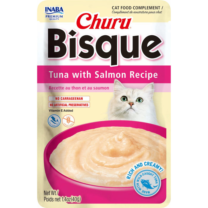 Inaba Churu Bisque nourriture pour chats thon et saumon, 40 g