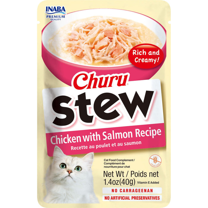 Inaba Churu ragoût nourriture pour chats poulet et saumon, 40 g