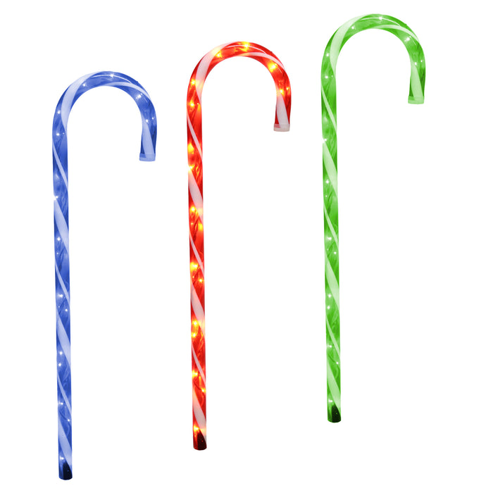Coloured Candy Cane Stakes, 66.04-cm, 3 Pack