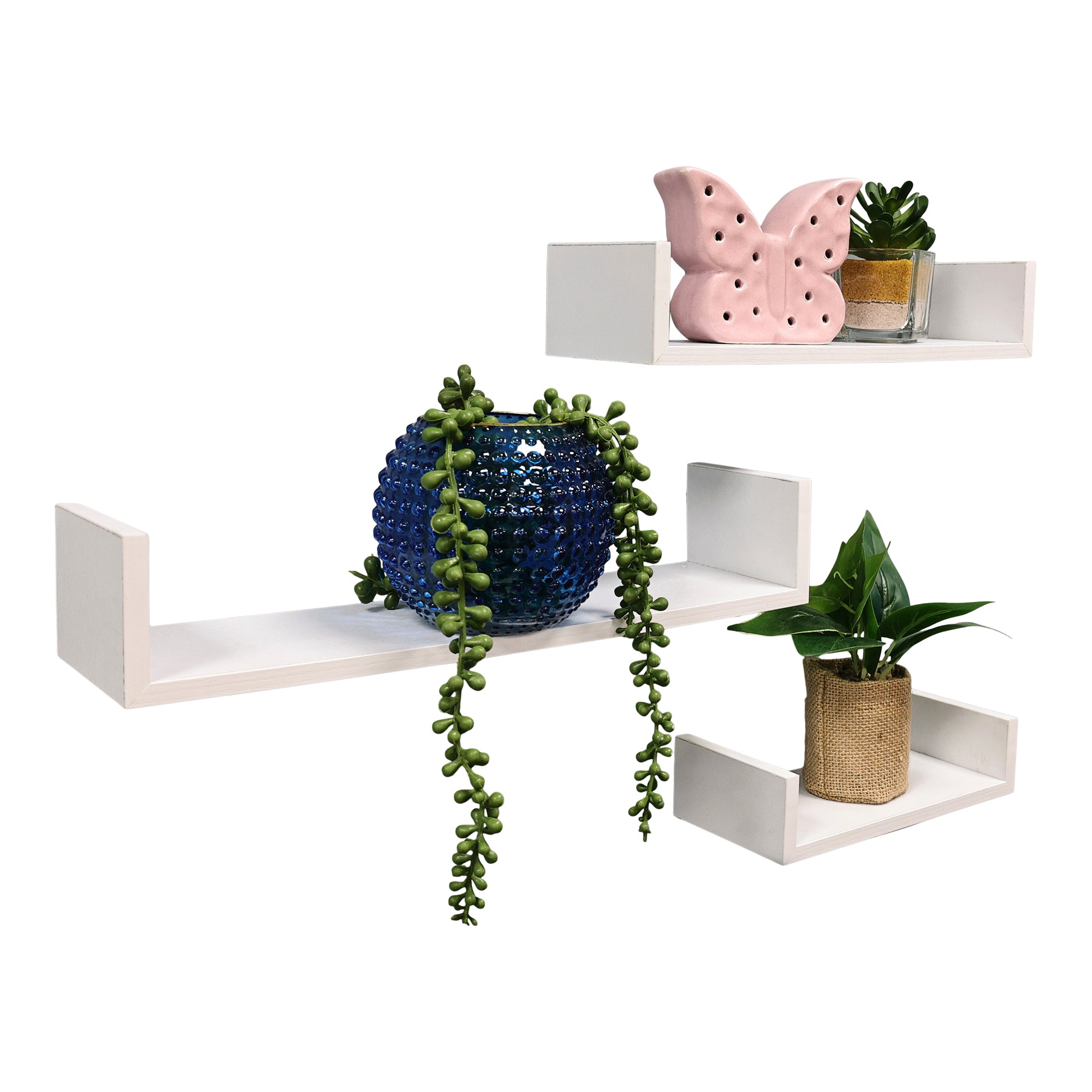 Floating Wall Shelves, White, 3 Pack Giant Tiger