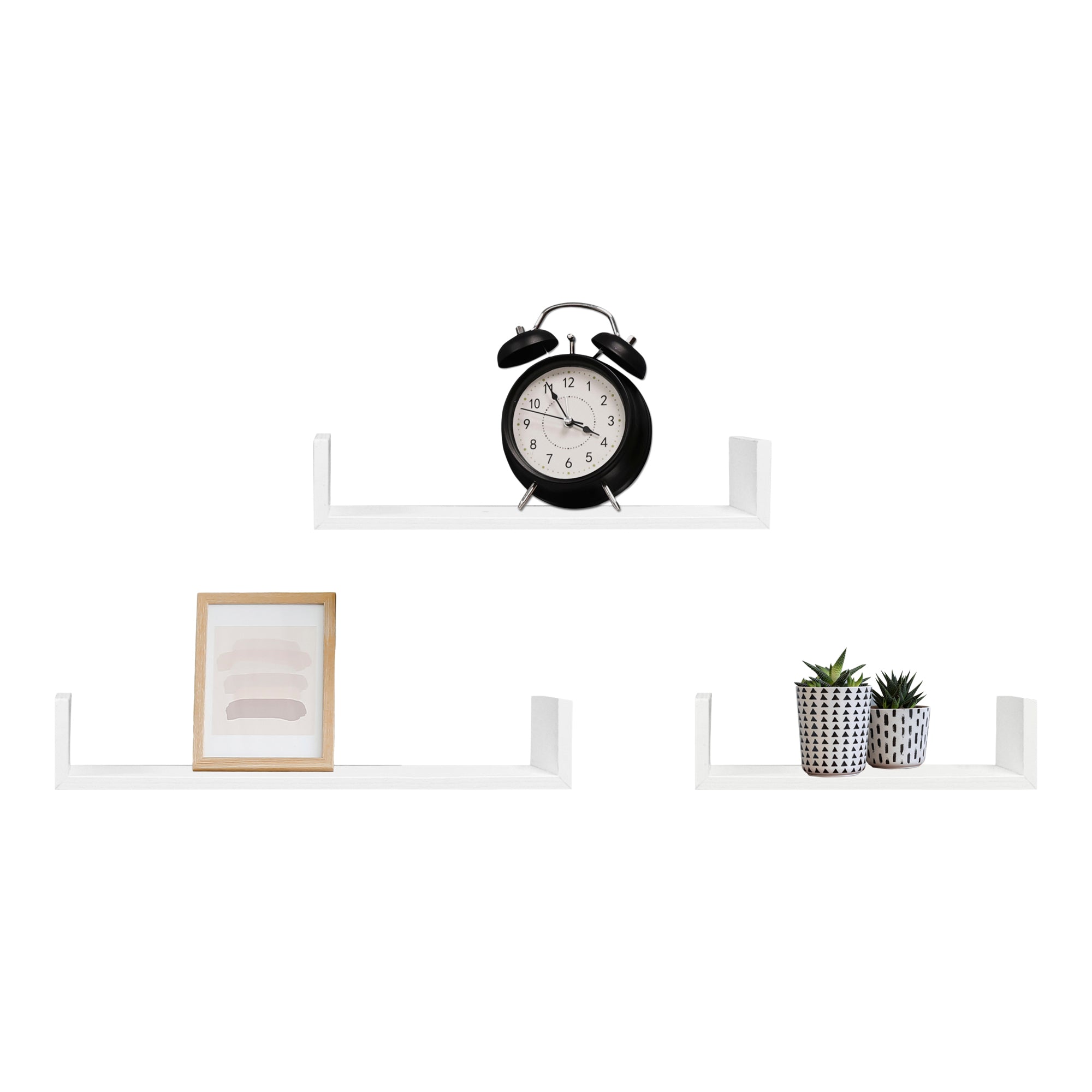 Floating Wall Shelves, White, 3 Pack Giant Tiger