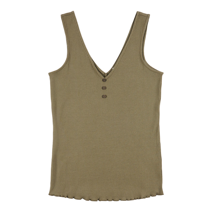 mySTYLE Women's Quest Ribbed Henley Tank