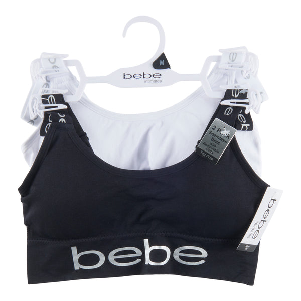 Buy bebe Womens 2 Pack Racerback Padded Adjustable Straps Workout Sports Bra  Online at desertcartParaguay