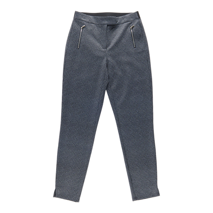 Pantalon mode imprimé en point de Rome avec fermeture à glissière Avant-gardiste lily morgan pour femmes