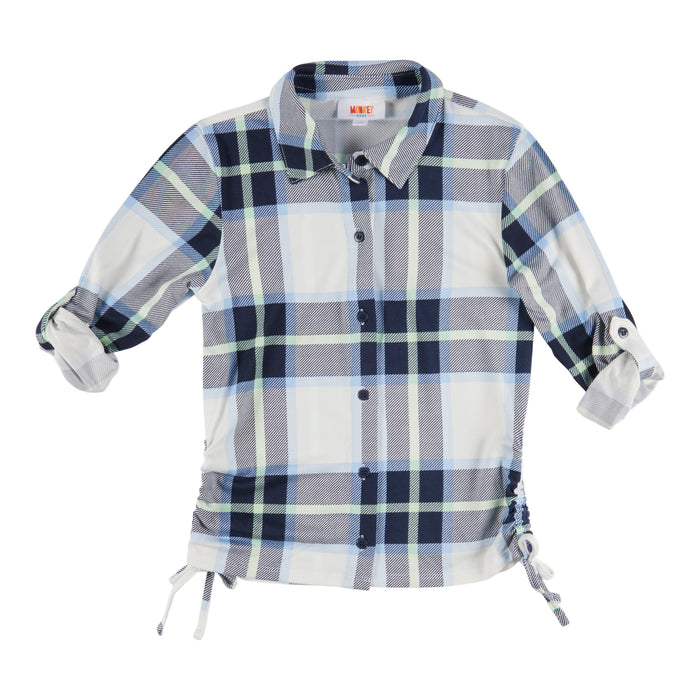 MONKEY BARS Toddler Girls' Recess Plaid Top with Side Ruching