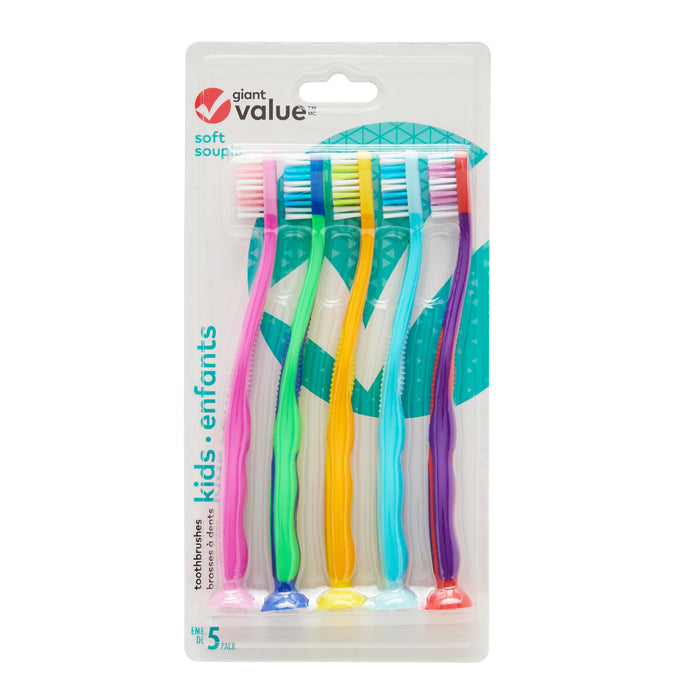 Brosses à dents pour enfants Giant Value – emb. de 5