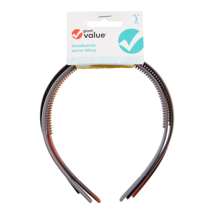 Giant Value Head Bands, 3-Pack
