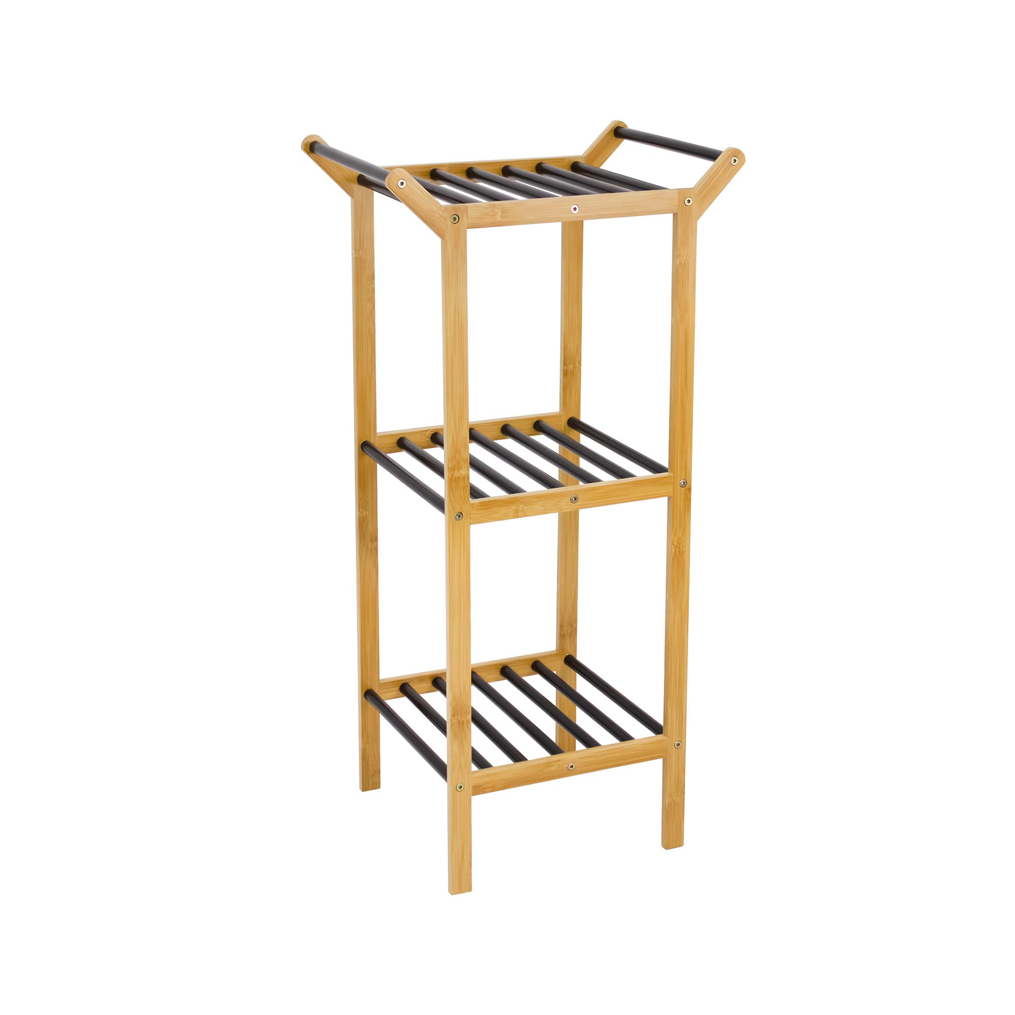 Bamboo 3Tier Rack, Black/Natural Giant Tiger