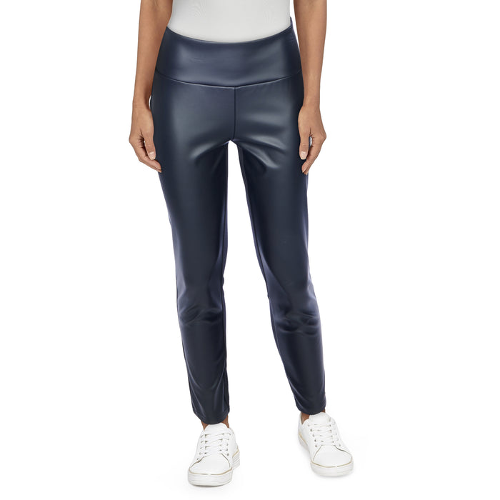 lily morgan Women's Petite Autumn Flair Front Pleather Pants