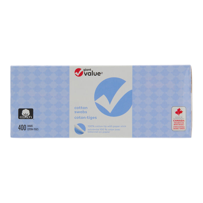 Giant Value Cotton Swabs, 400-Pack