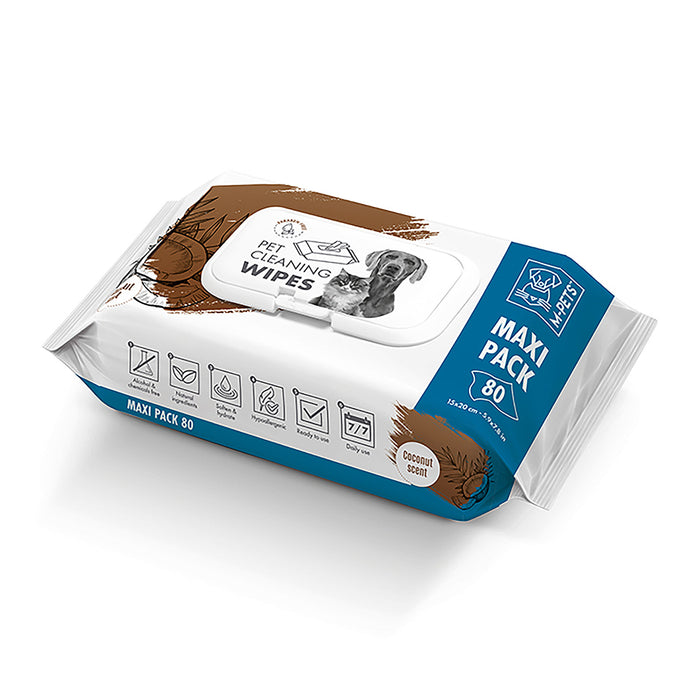 Lingettes nettoyantes pour animaux de compagnie, parfum de noix de coco, emb. de 80
