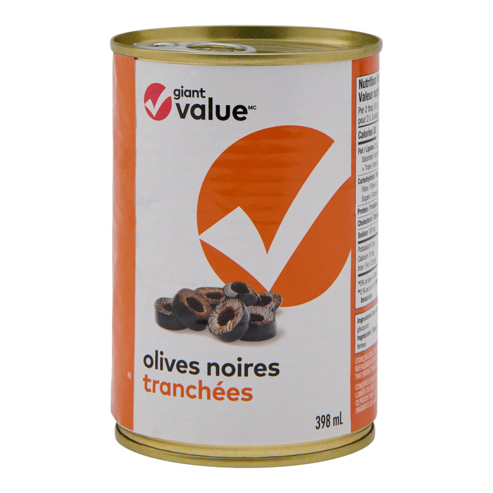 Olives noires tranchées Giant Value, 398 ml