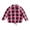 mySTYLE Women's Plus 1/4 Zip Plaid Top with Tie-Front