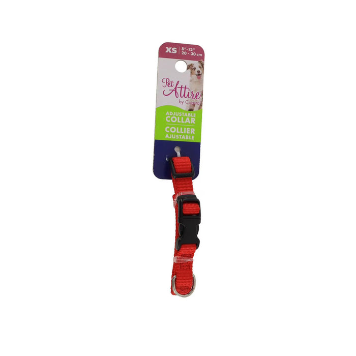 Collier réglable pour très petits chiens Pet Attire - rouge, 12 po