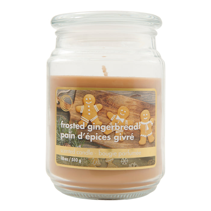 Bougie parfumée dans un pot, pain d'épices givré – 18 oz