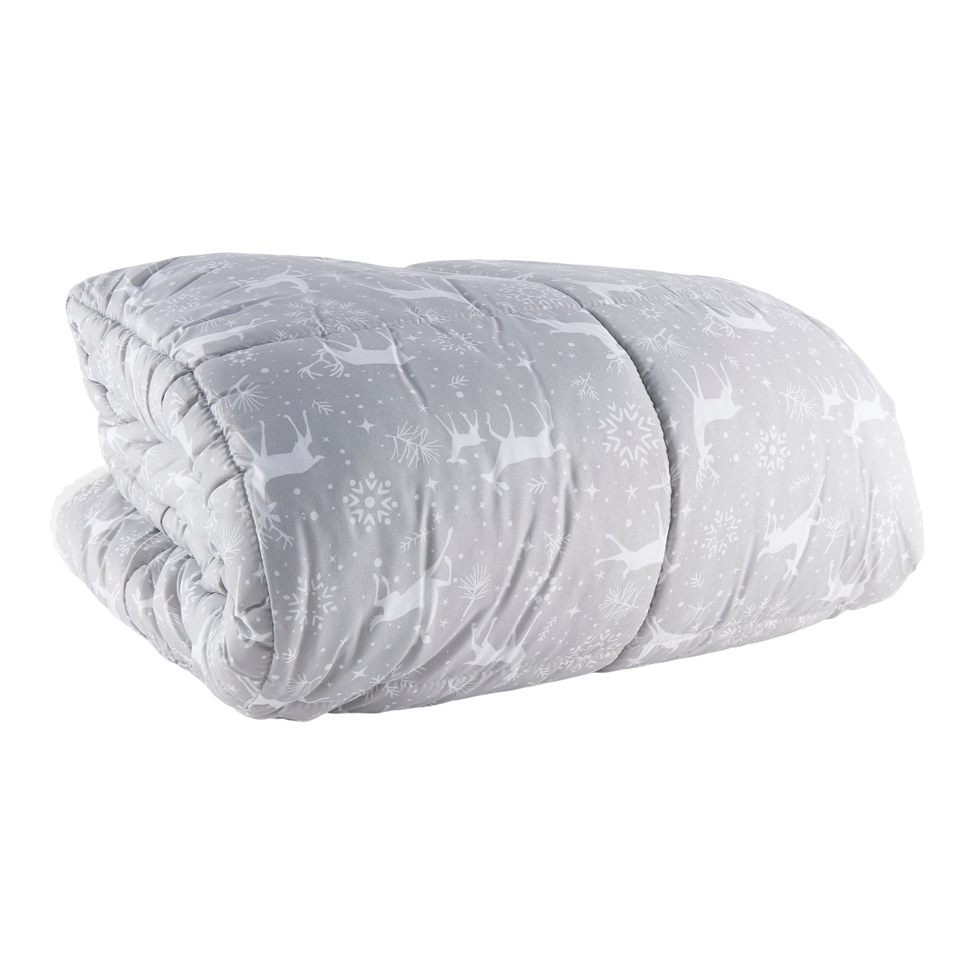 Printed Sherpa Comforter Set, King, 3 Piece Giant Tiger