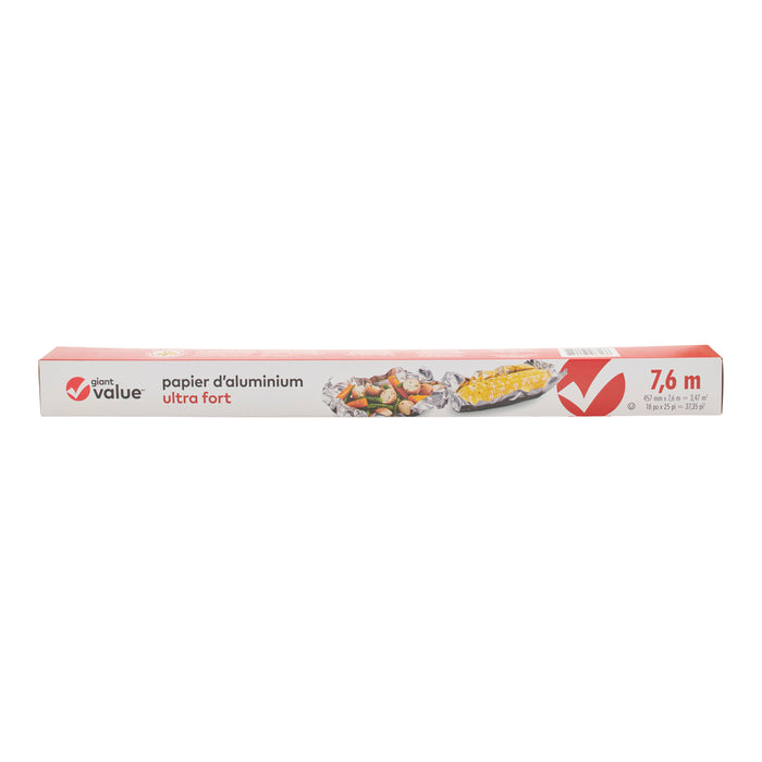 Papier d'aluminium robuste Giant Value, 7,6 m