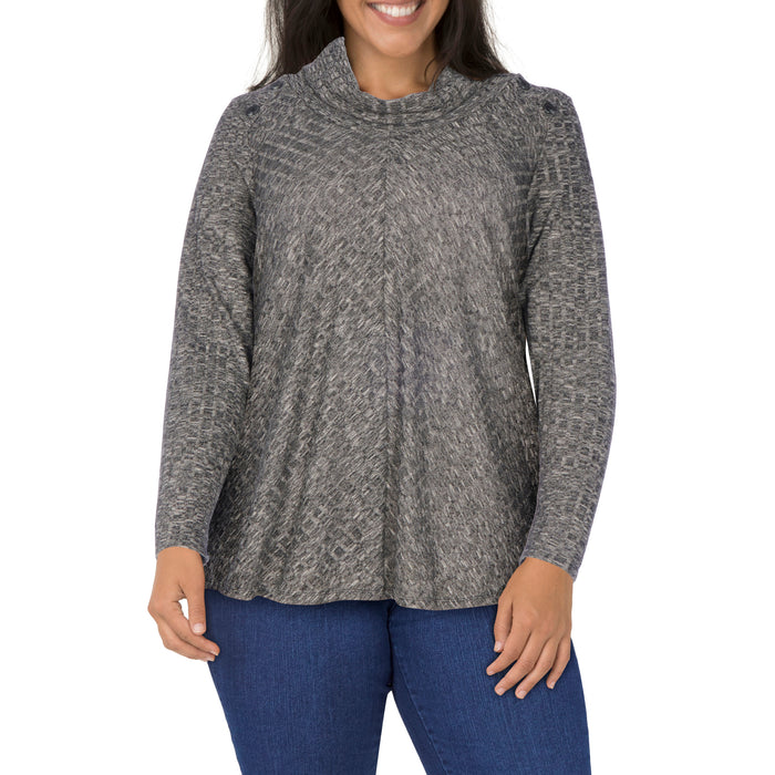 lily morgan Women's Plus Cowl Neck Sweater Knit Top