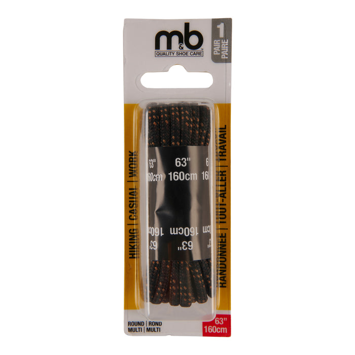 Lacets ronds M&B noirs, 63 in
