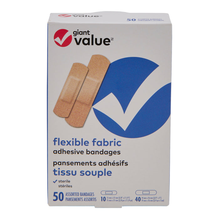 Pansements en tissu flexible Giant Value, emb. de 50
