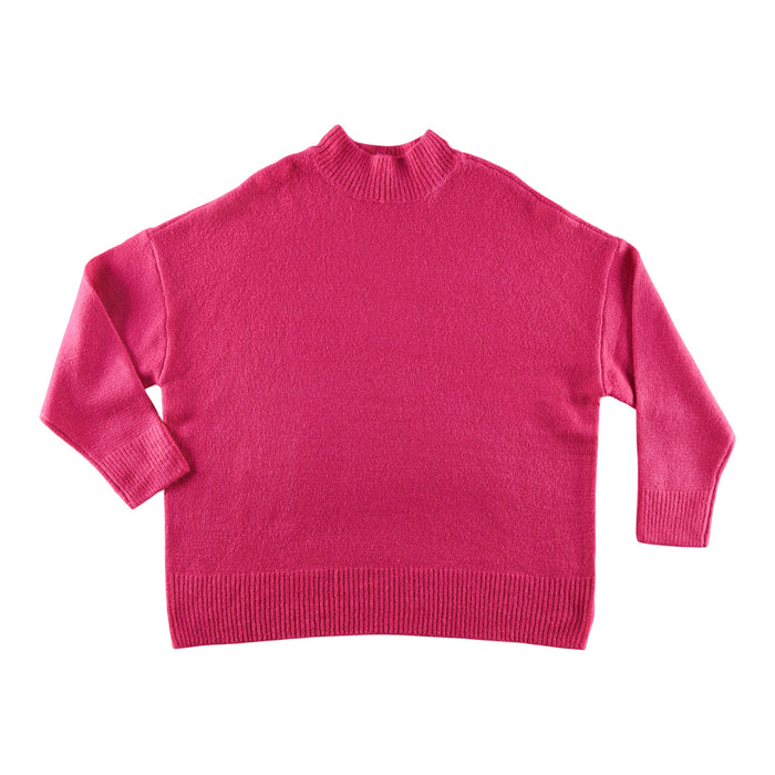 Chandail à enfiler à col montant de couleur unie taille plus mySTYLE pour femmes