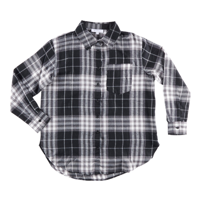 Chemise en flanelle à col et à manches longues mySTYLE pour femmes