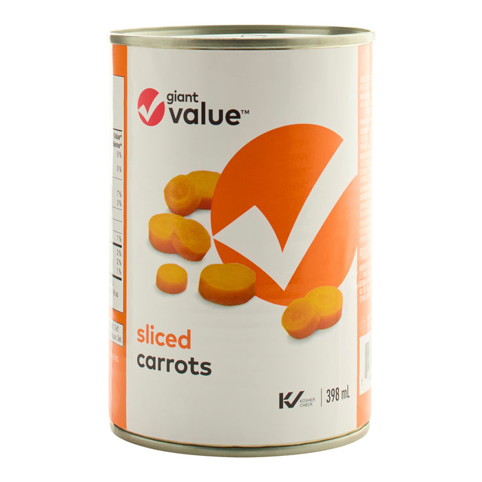 Giant Value Sliced Carrots, 398 ml