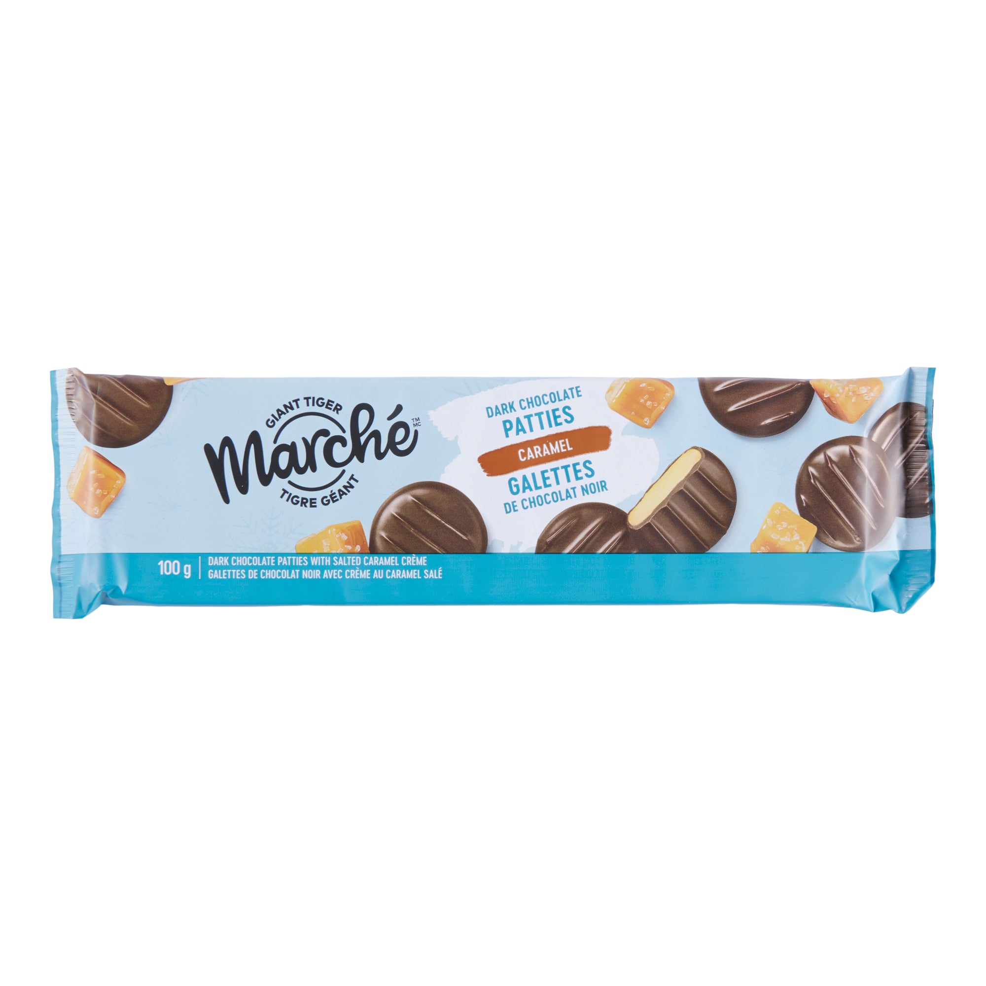 Marché Dark Chocolate Patties with Caramel 100 g Giant Tiger