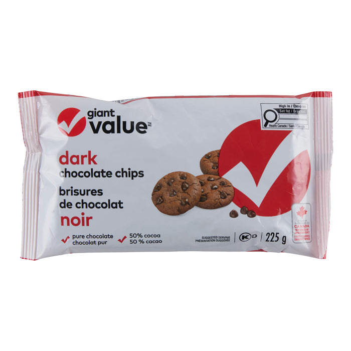 Pépites de chocolat noir Giant Value, 225 g