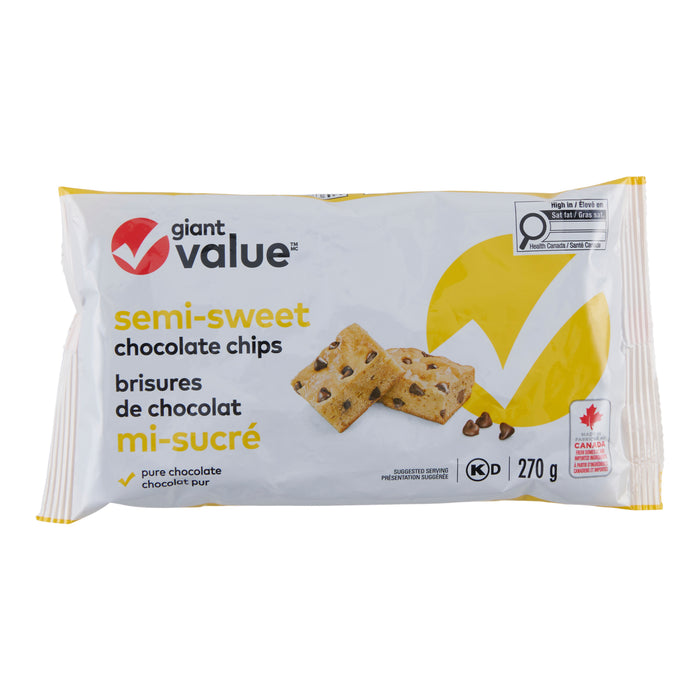 Giant Value Semi-Sweet Chocolate Chips, 270 g