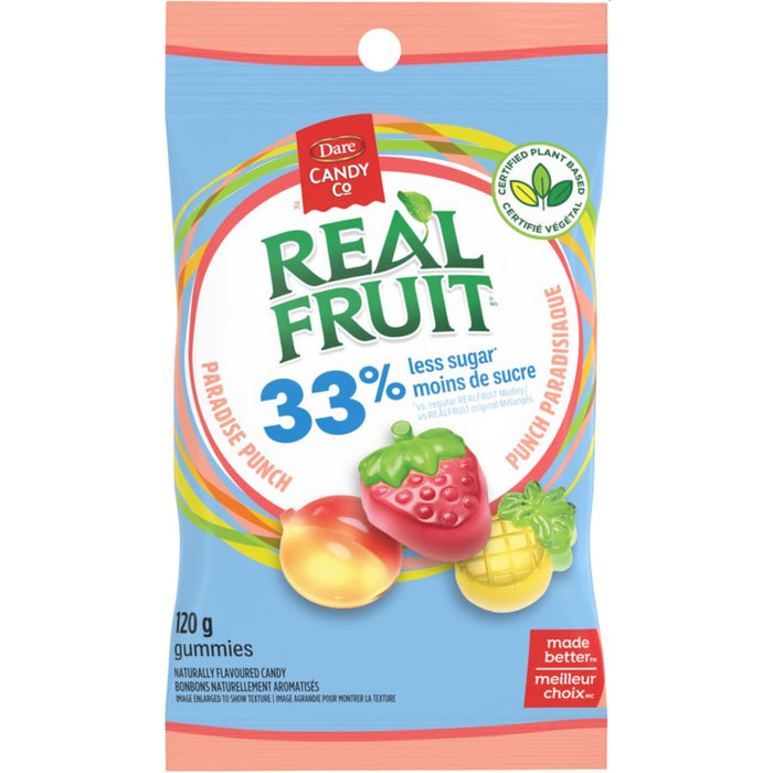 Bonbons gélifiés naturellement aromatisés Punch paradisiaque Dare Candy Co, 120 g